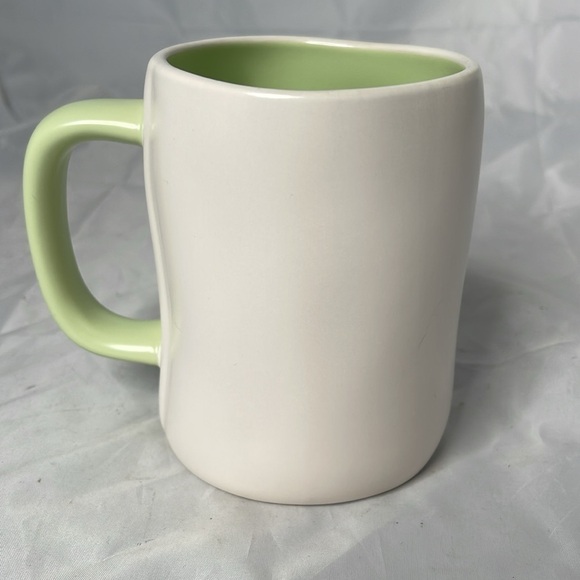Rae Dunne Artisan Collection Create Good Karma Coffee Mug White Mint Green #237 - Picture 2 of 7